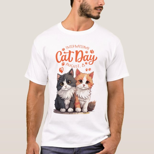 La vida de la camiseta es mejor con los gatos (Anverso)