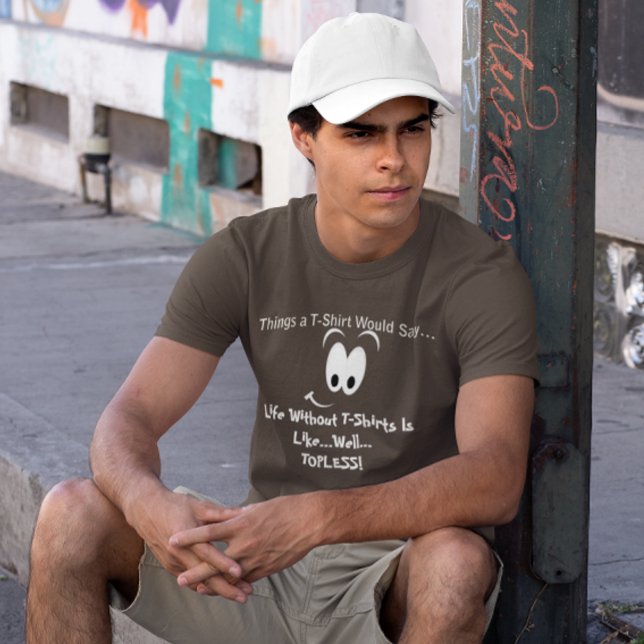 La vida divertida sin camiseta es el té de los hom (Funny Life Without a T-shirt Is Topless Men's Tee)