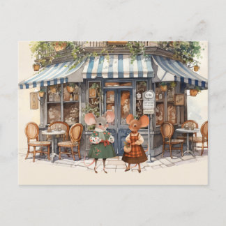 La vida en la postal de la serie Mice Town - Té