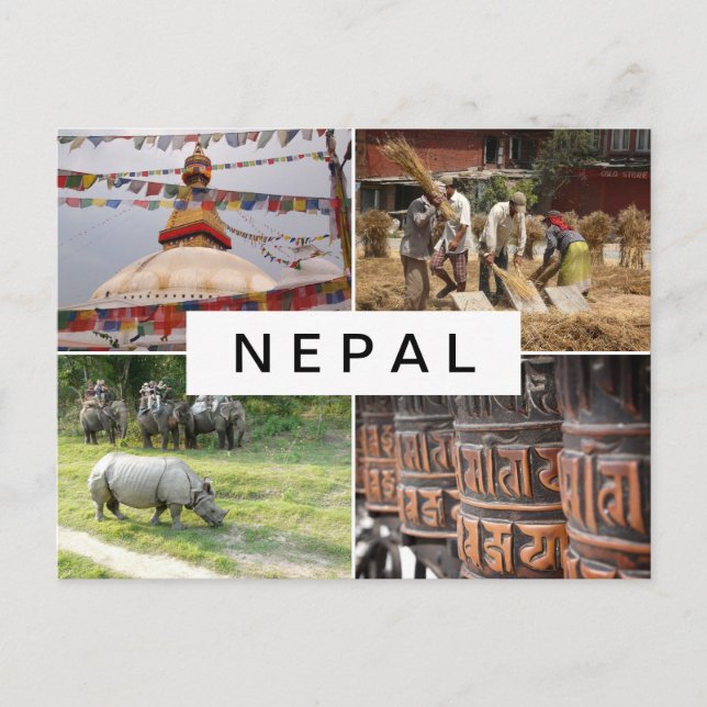 La vida en la postal de Nepal (Anverso)
