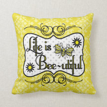 La vida es almohada personalizada Abeja-utiful (el