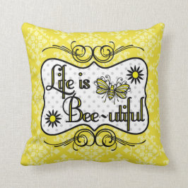 La vida es almohada personalizada Abeja-utiful (el