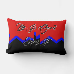 La Vida Es Buena Disfrútala Almohada Lumbar Roja N