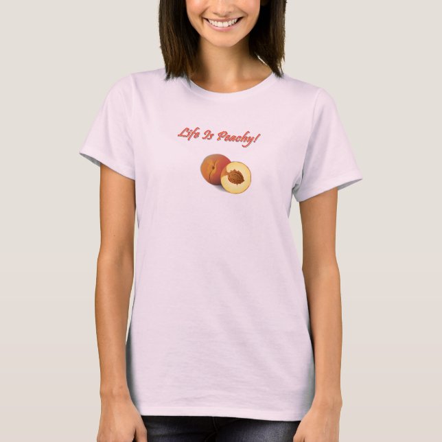 La vida es camiseta amelocotonada (Anverso)