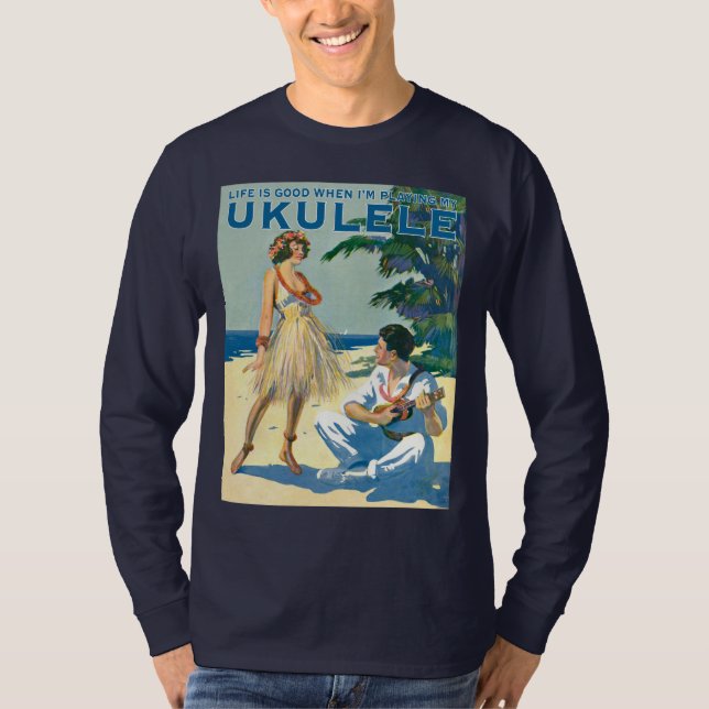 La vida es camiseta larga oscura de la manga de (Anverso)