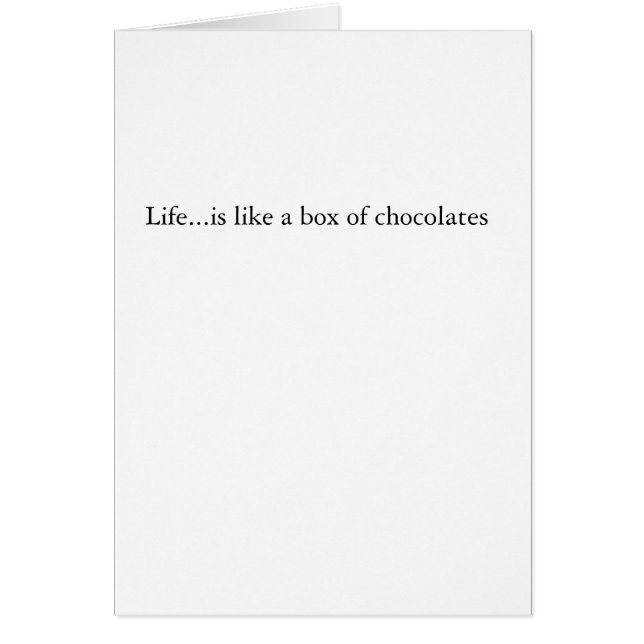 La vida… es como una caja de chocolates (Frente)