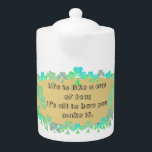 "La vida es como una taza de té" y tetera de Shamr<br><div class="desc">¿No siempre has querido poner su proverbio favorito en una olla de té con un delicioso diseño de chamrock? Aquí puedes y si quieres que te hagan una personalización solo envíame un mensaje y estaré encantado de ayudar.</div>