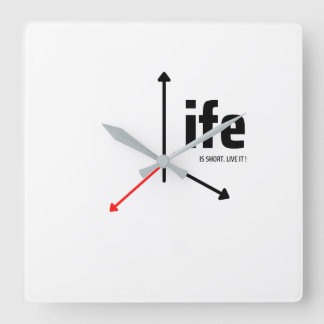 La vida es corta, el reloj de pared de vivo, el ob