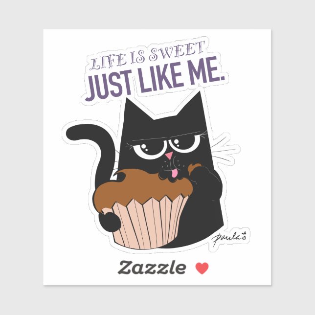 La vida es dulce - Pegatina de corte Personalizado (Hoja)