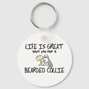 La vida es gran llavero barbudo del collie