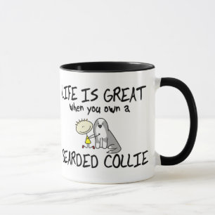 La vida es gran taza barbuda del collie