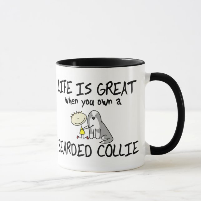 La vida es gran taza barbuda del collie (Derecha)