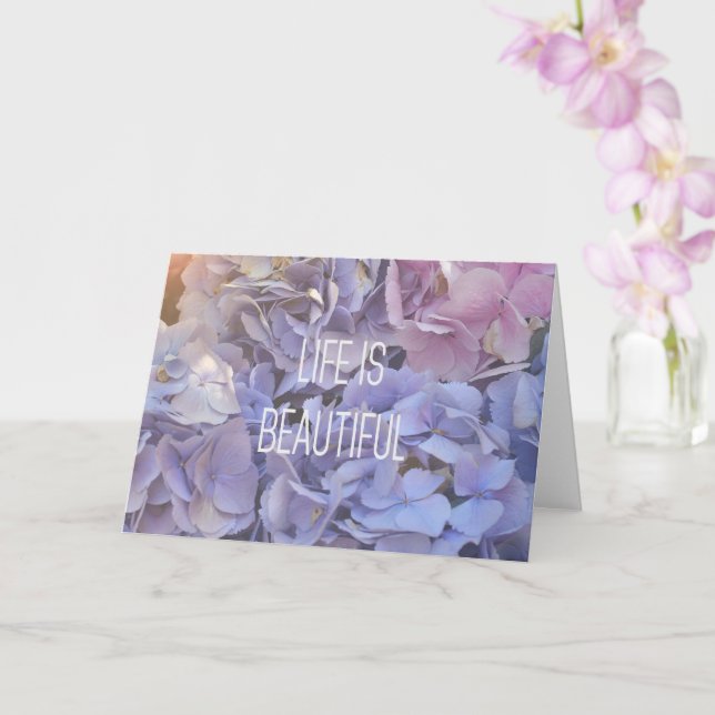 La vida es hermosa| Tarjeta de felicitación Purple (Orquídea)