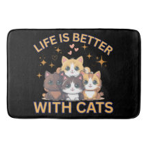 La vida es mejor con gatos Alfombra de baño de gat