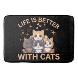 La vida es mejor con gatos Alfombra de baño de gat