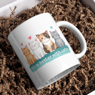 La vida es mejor con gatos Taza de café para amant