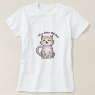 La vida es mejor con los gatos - Camiseta felina f