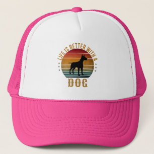 LA VIDA ES MEJOR CON UN PERRO GORRA DE CAMIONERO