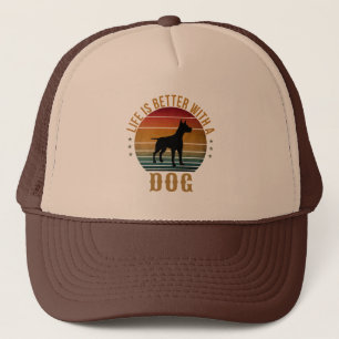 LA VIDA ES MEJOR CON UN PERRO GORRA DE CAMIONERO