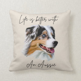 La vida es mejor con una almohada australiana azul