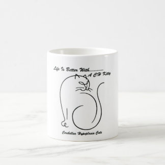 La vida es mejor con una taza de café del gatito