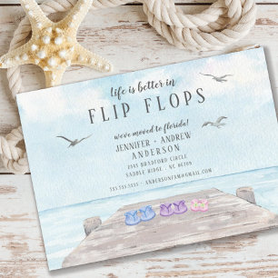 La Vida Es Mejor En Flip Flops Moviendo Invitación