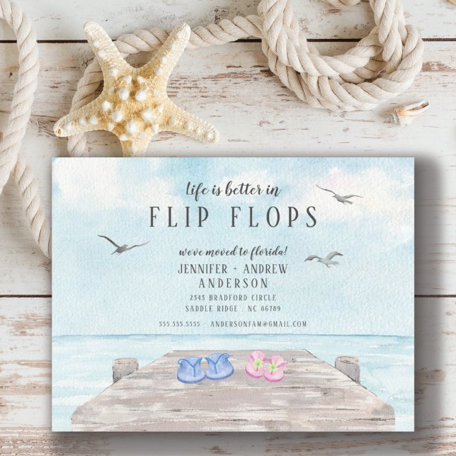 La Vida Es Mejor En Flip Flops Moviendo Invitación (Subido por el creador)