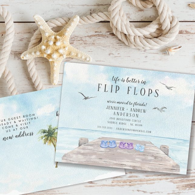 La Vida Es Mejor En Flip Flops Moviendo Invitación (Subido por el creador)