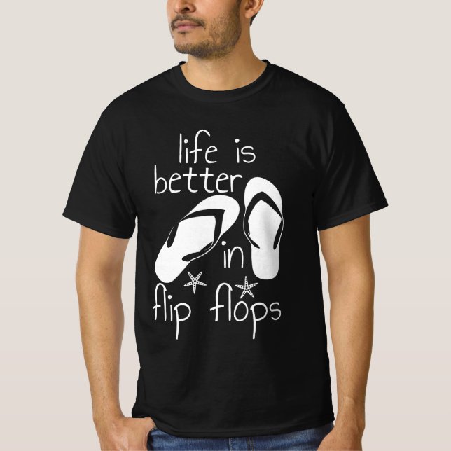 La Vida Es Mejor En La Camiseta De Flip Flops (Anverso)