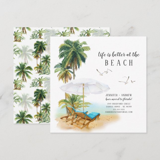 La Vida Es Mejor En La Invitación De La Playa. (Anverso / Reverso)