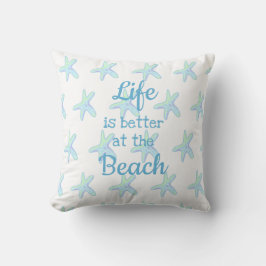 La vida es mejor en la playa Almohada de lanzamien