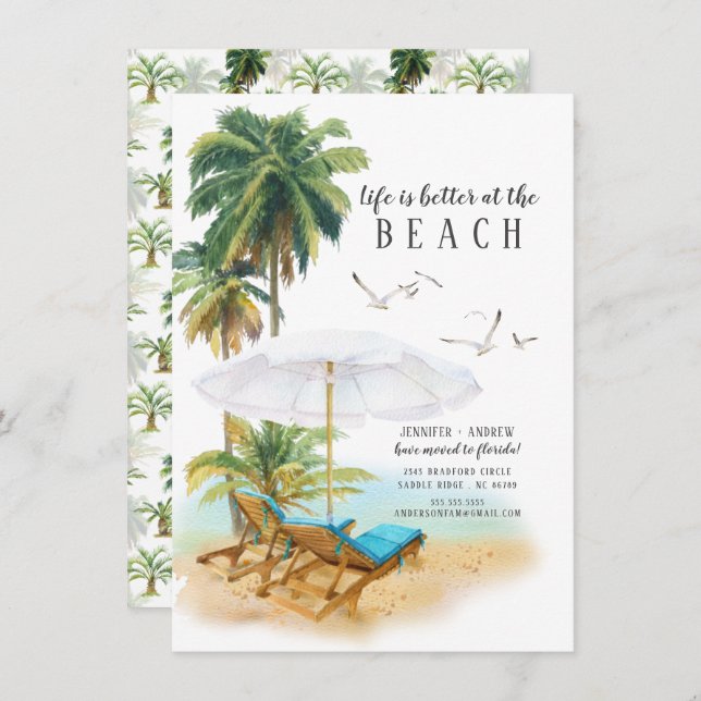 La Vida Es Mejor En La Playa Anuncio De Mudanza (Anverso / Reverso)