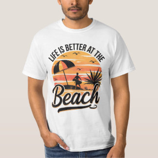 La vida es mejor en la playa camiseta de verano