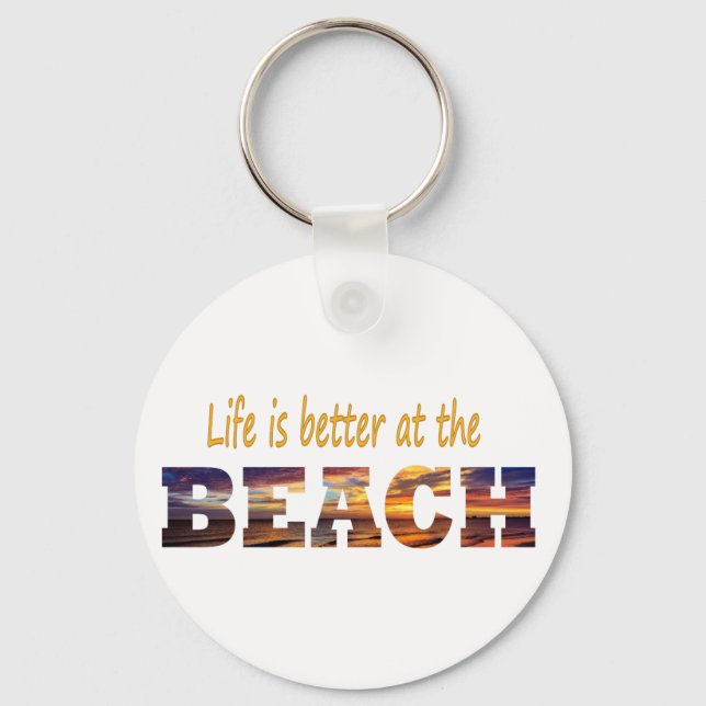 La vida es mejor en la playa llavero (Anverso)