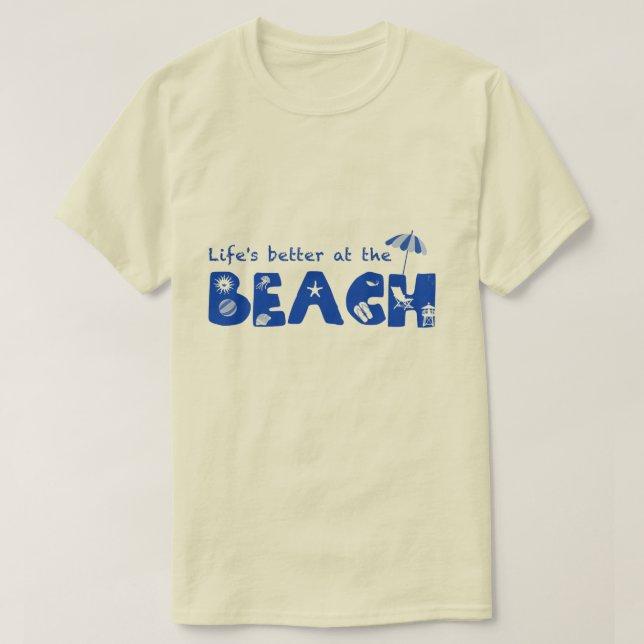 La vida es mejor en la playa (para camisetas de co (Diseño del anverso)
