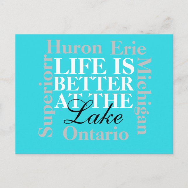 La vida es mejor en la postal del lago (Anverso)