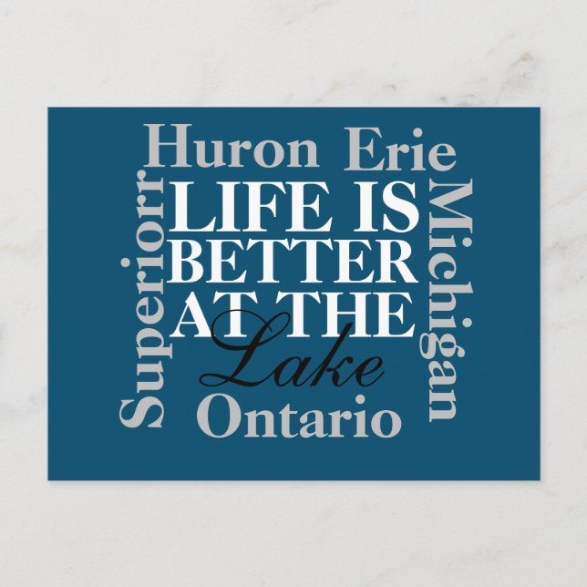 La vida es mejor en la postal del lago (Anverso)