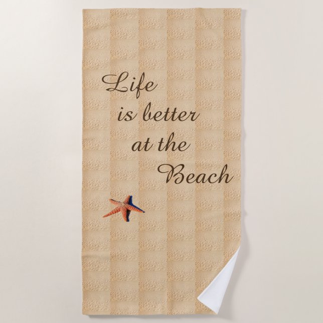La vida es mejor en la toalla de playa (Anverso)