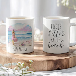La vida es mejor en los tazas de café de playa