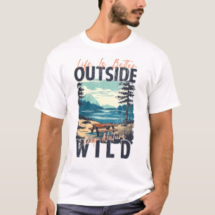 La vida es mejor fuera - Camiseta de aventura natu