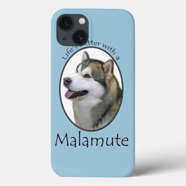 La vida es mejor Malamute Smartphone Funda (Reverso)