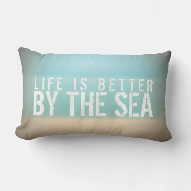 La vida es mejor por la almohada del rectángulo de (Anverso)