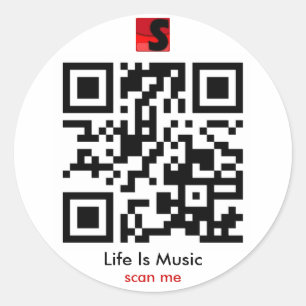 La vida es música QR Pegatina