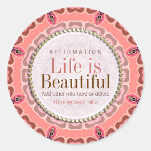 La vida es pegatina tribal de los rosas hermosos