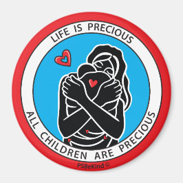 La Vida Es Precioso Un Imán Redondo De 1 Rojo_3"