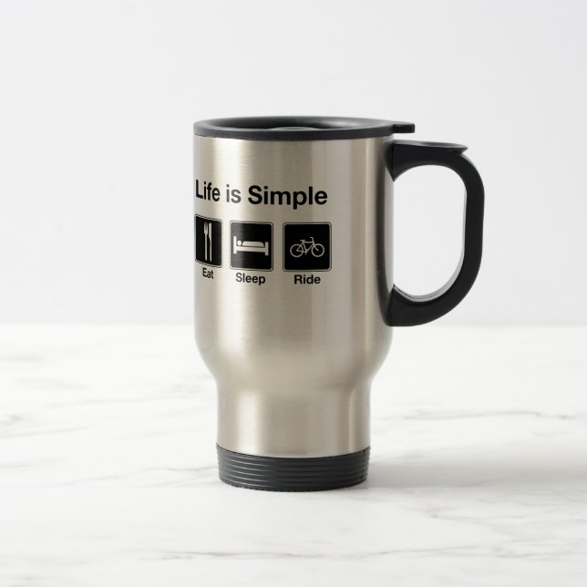 La vida es simple come la taza del viaje del paseo (Derecha)