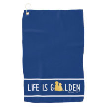 La Vida Es Toalla De Golf Dorada
