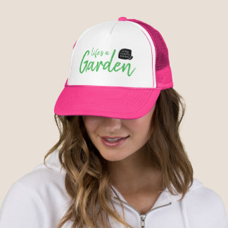 La vida es un jardín sombrero rosa