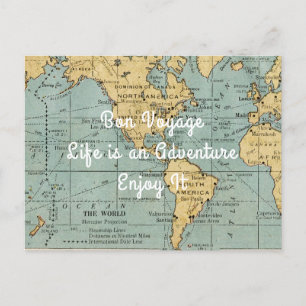 La vida es un mapa de la aventura   Tarjetas Posta