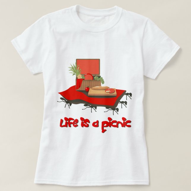 La vida es un picnic... para camiseta básica de An (Diseño del anverso)